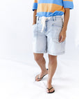 Drawstring Light Wash Jorts