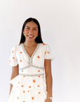 Nappa Embroidered Tiered Dress