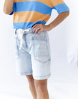 Drawstring Light Wash Jorts