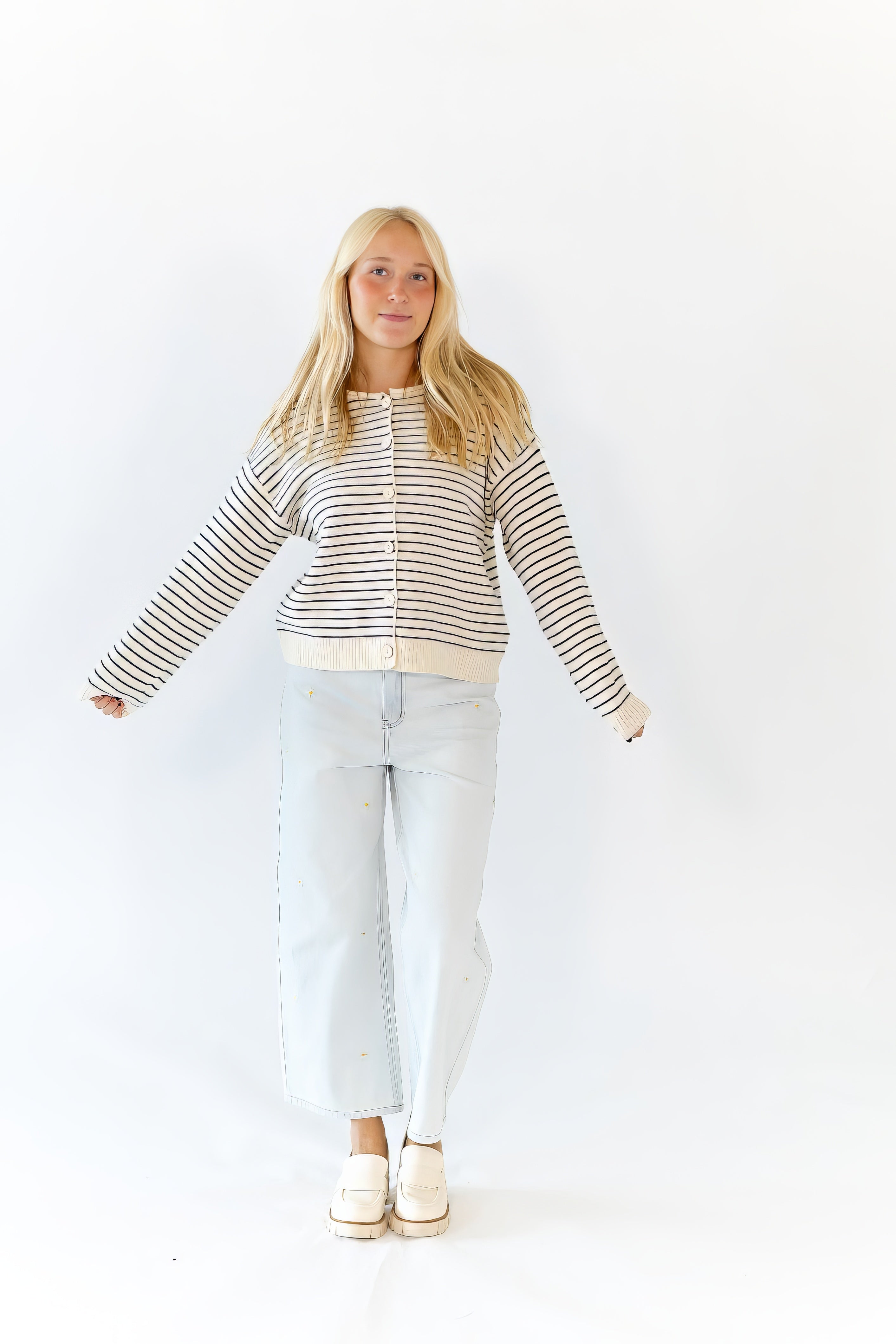 Ayo Striped Cardigan · Cream