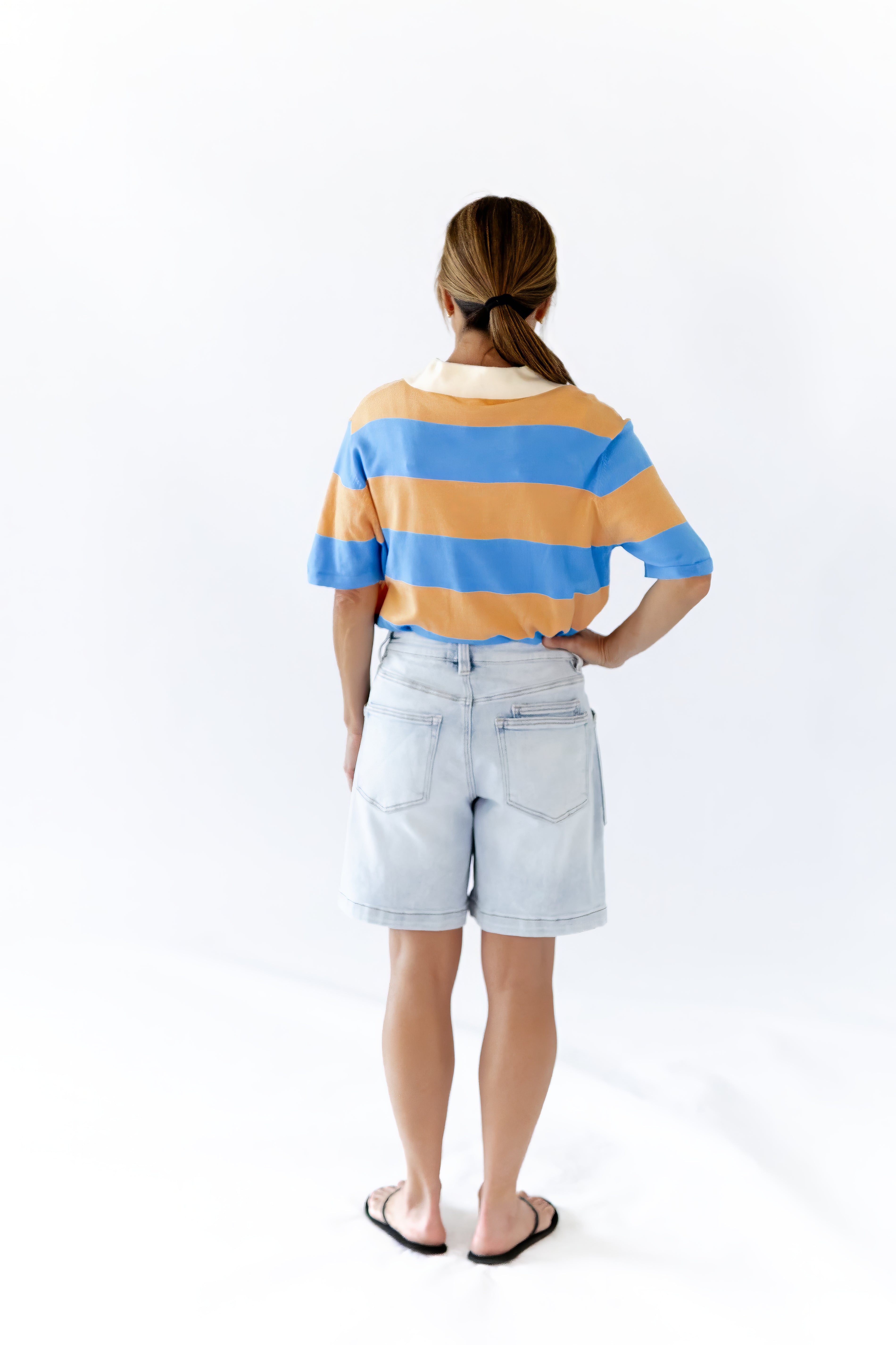 Zevia Striped Polo Top – Twirl Boutique