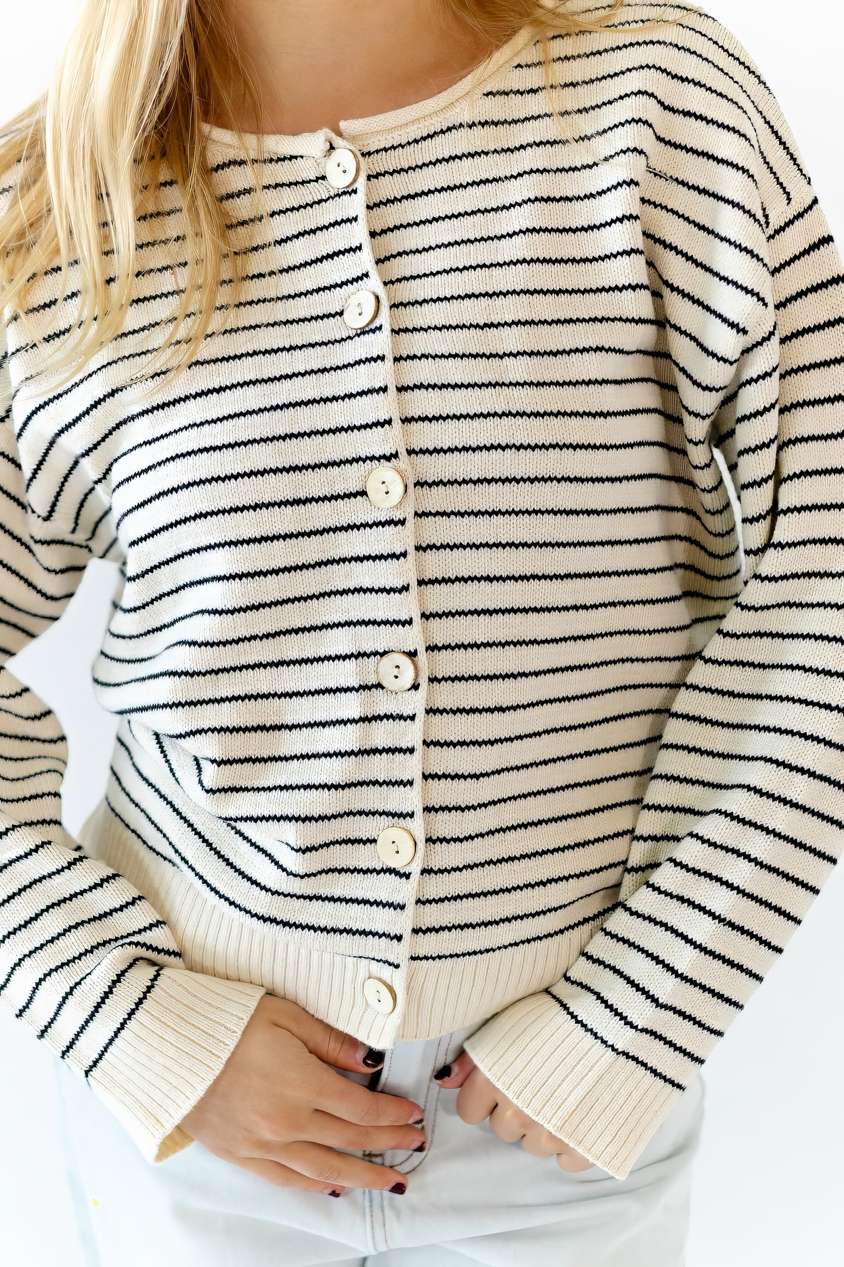 Ayo Striped Cardigan · Cream