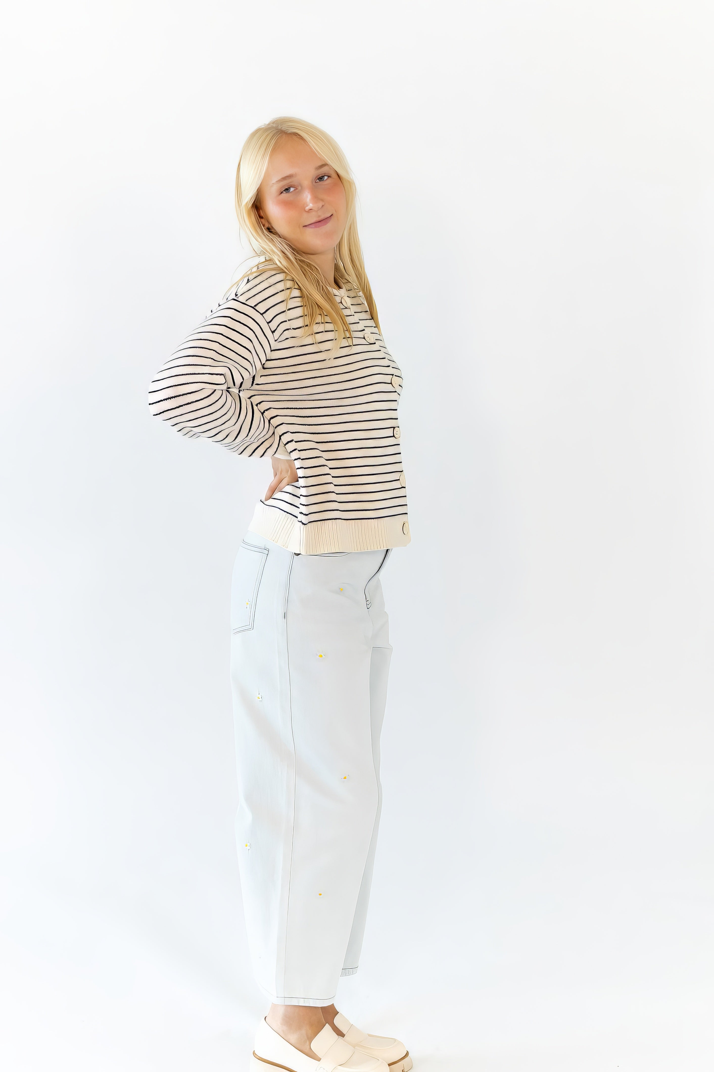 Ayo Striped Cardigan · Cream