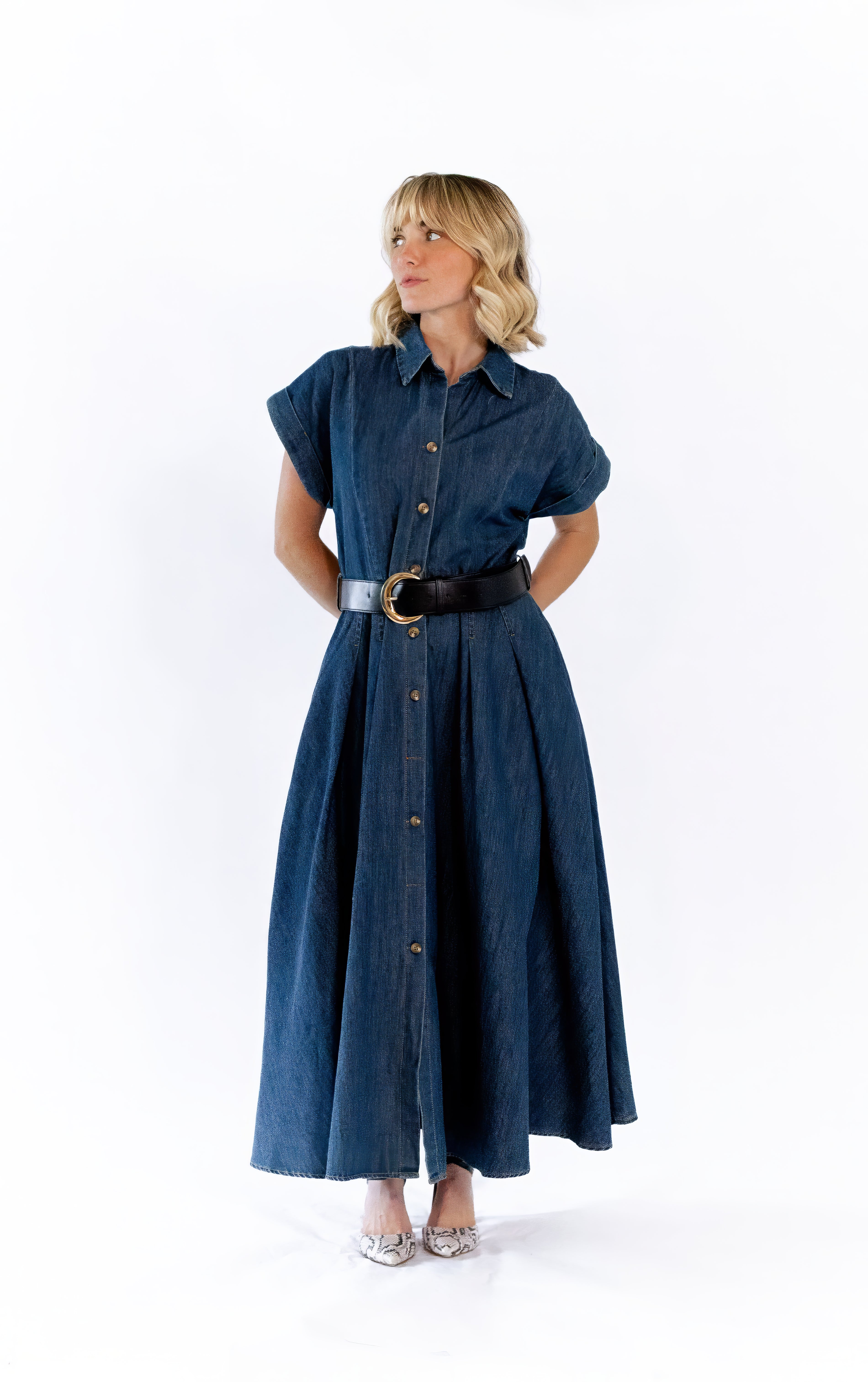 Marabele Belted Denim Dress