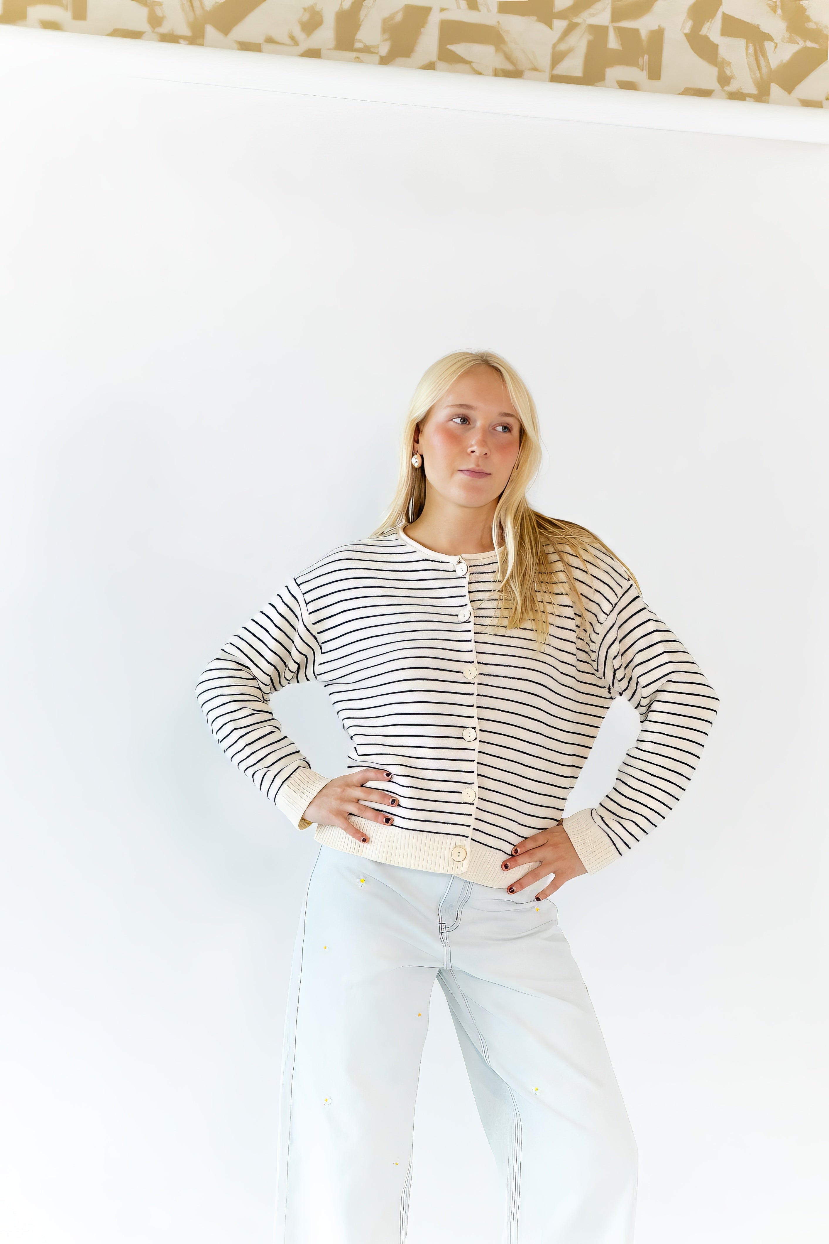 Ayo Striped Cardigan · Cream