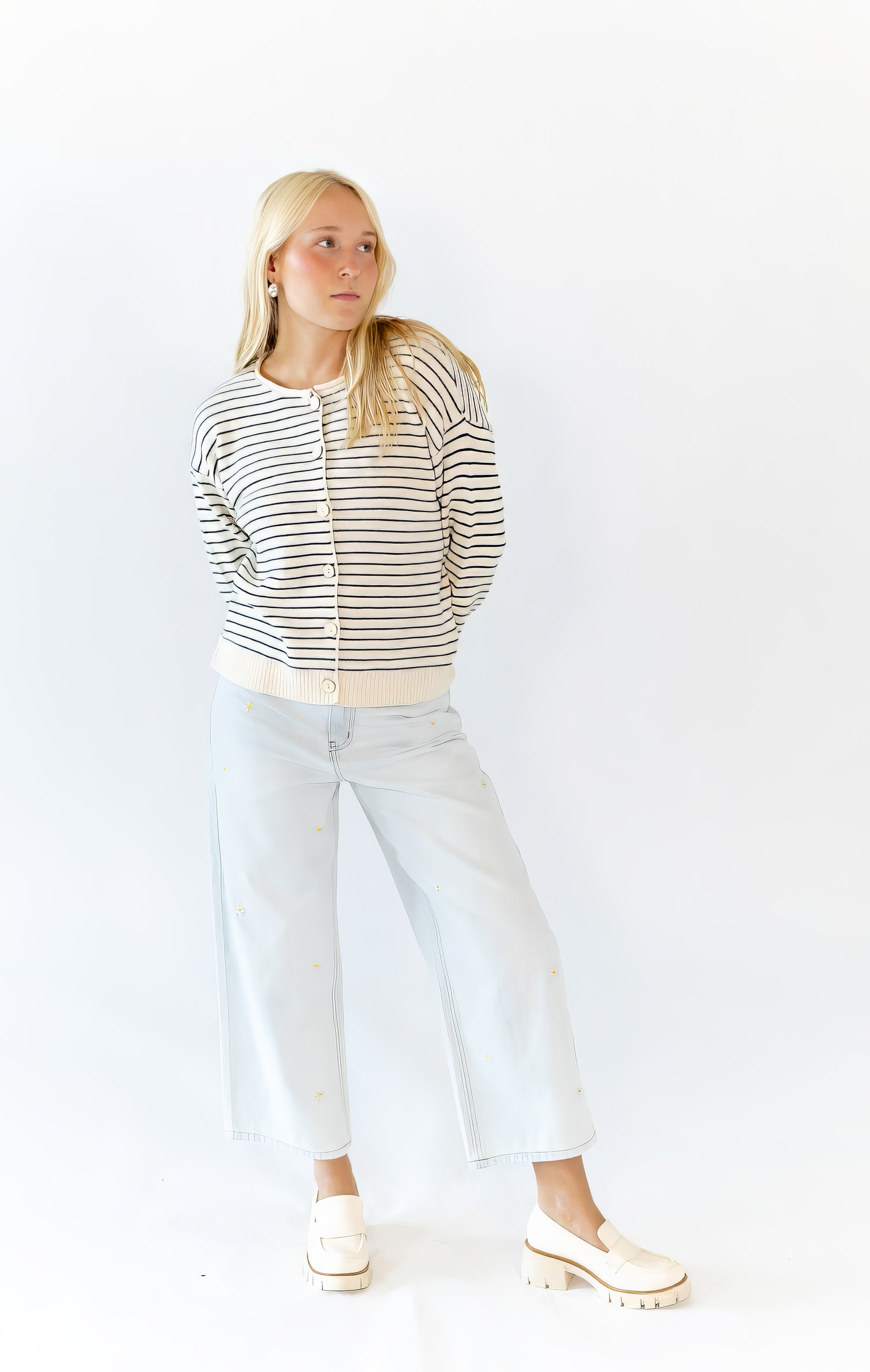 Ayo Striped Cardigan · Cream