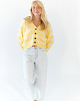 Haby Striped Button Up Cardigan