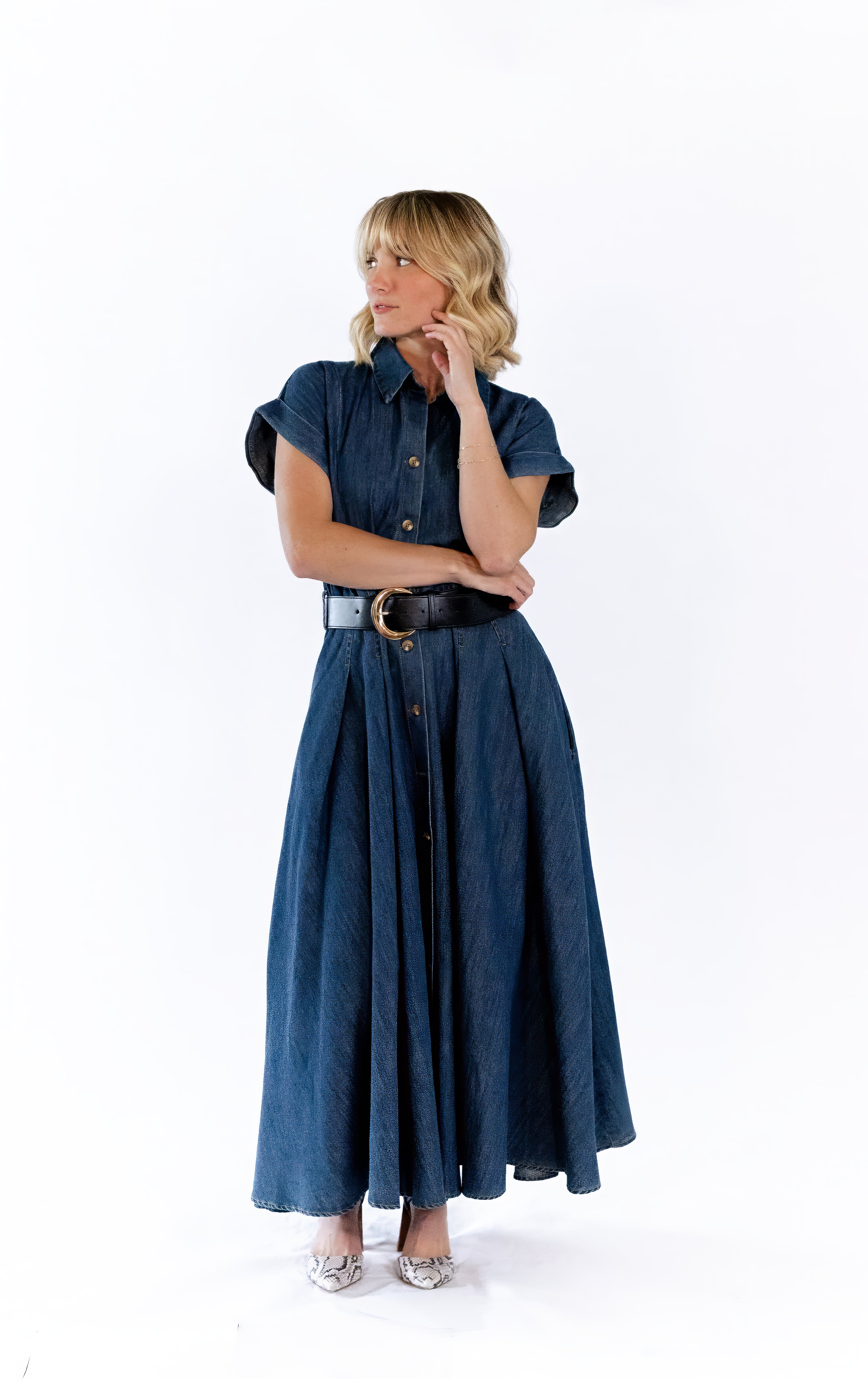 Marabele Belted Denim Dress