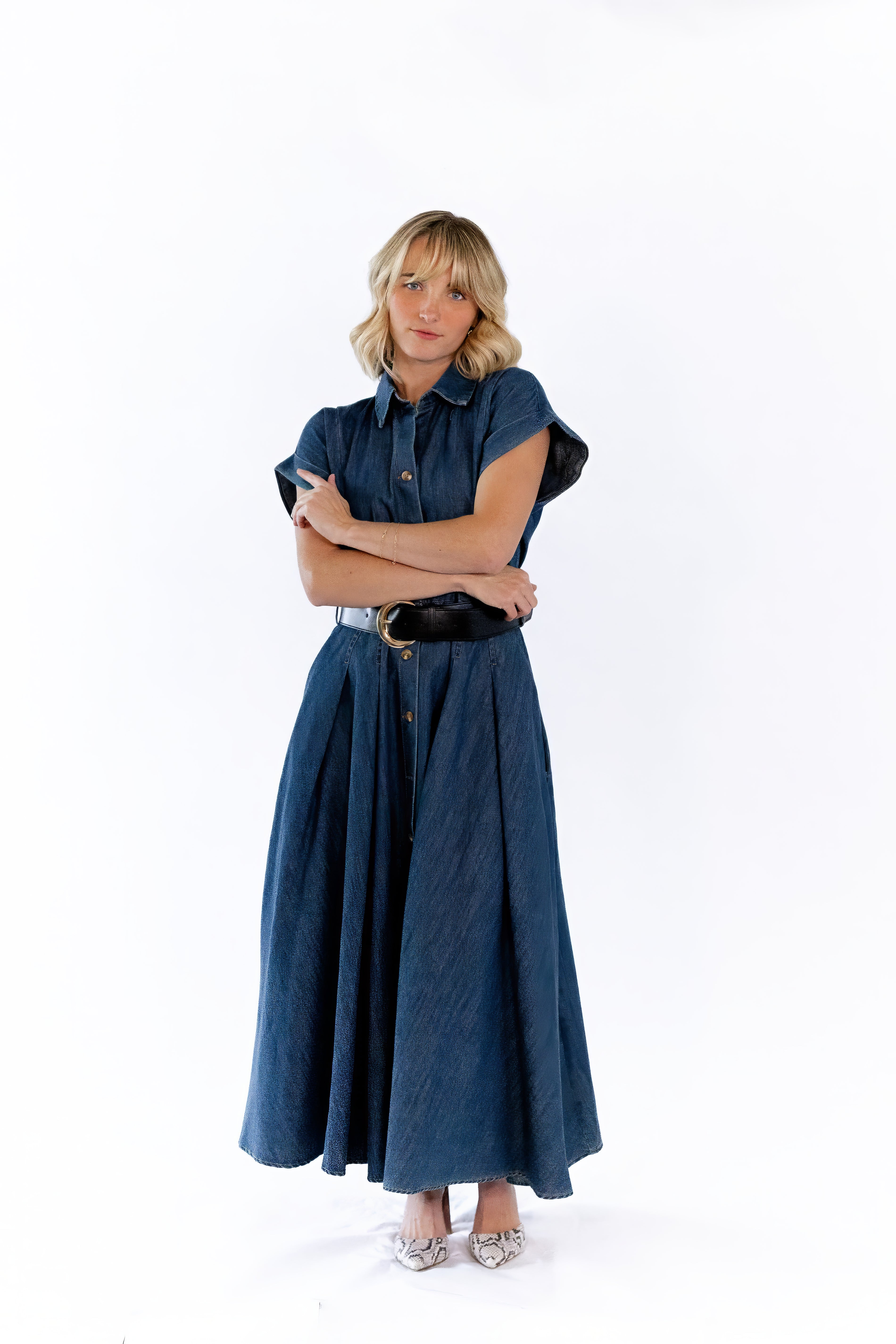 Marabele Belted Denim Dress