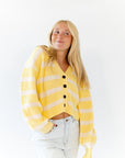 Haby Striped Button Up Cardigan