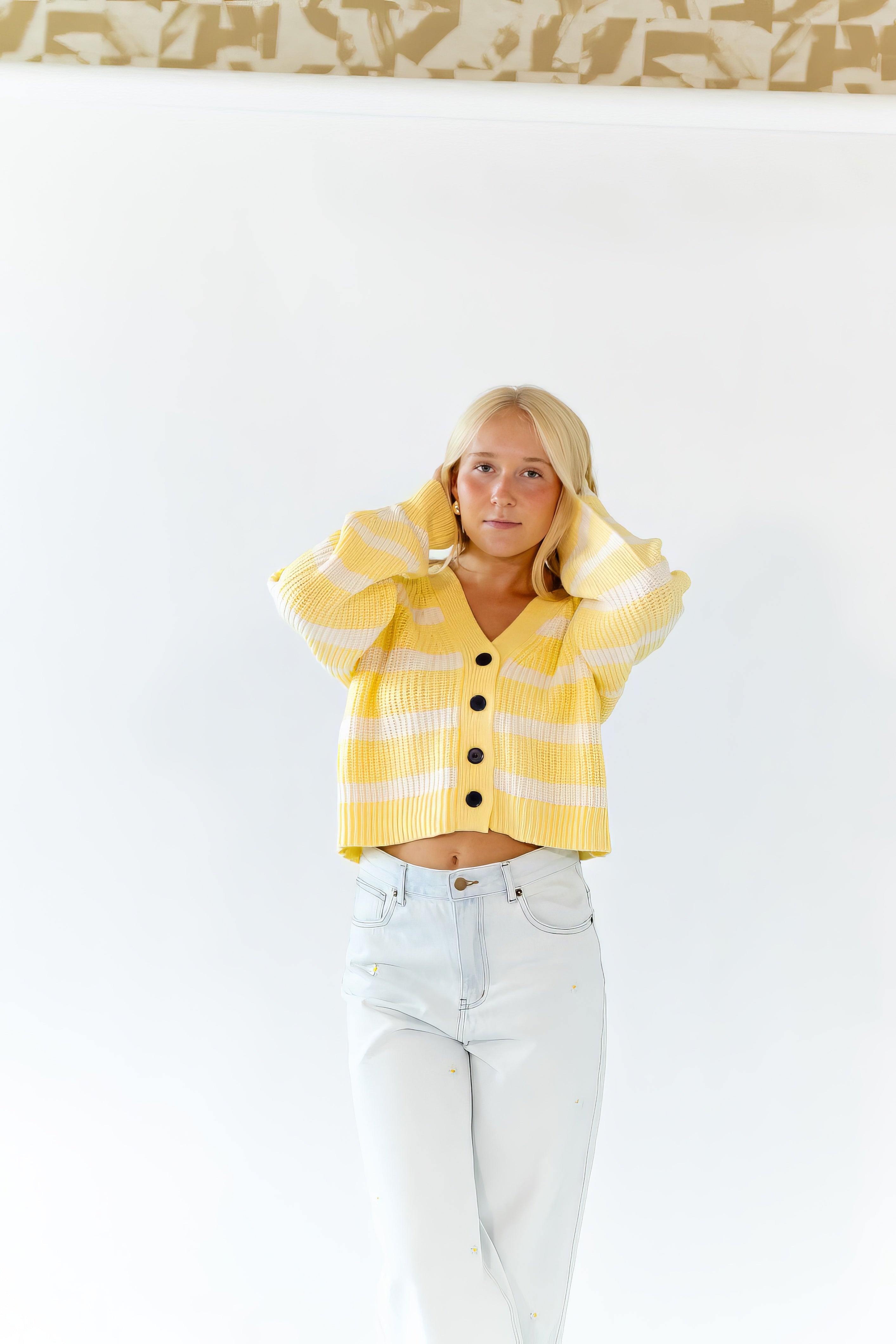 Haby Striped Button Up Cardigan
