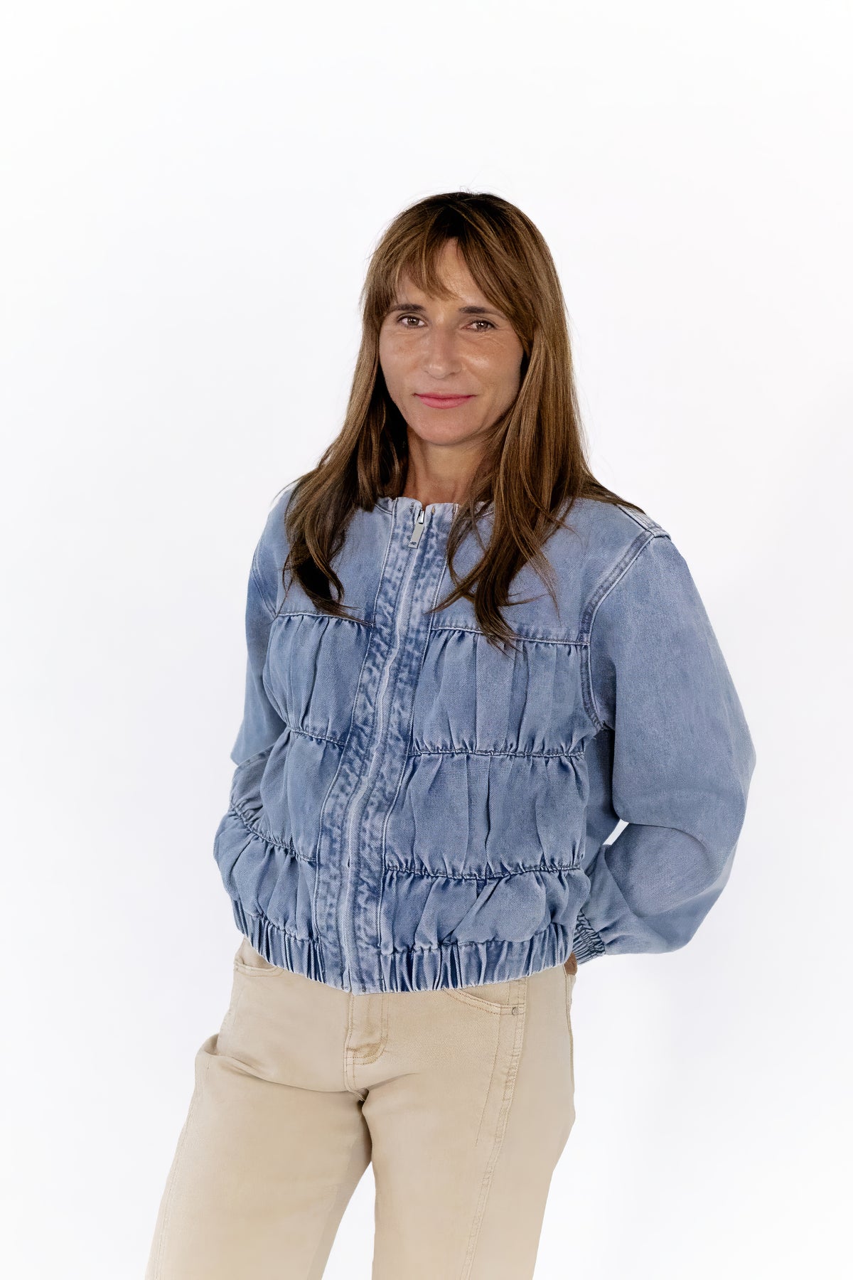 Jojo Ruched Denim Jacket