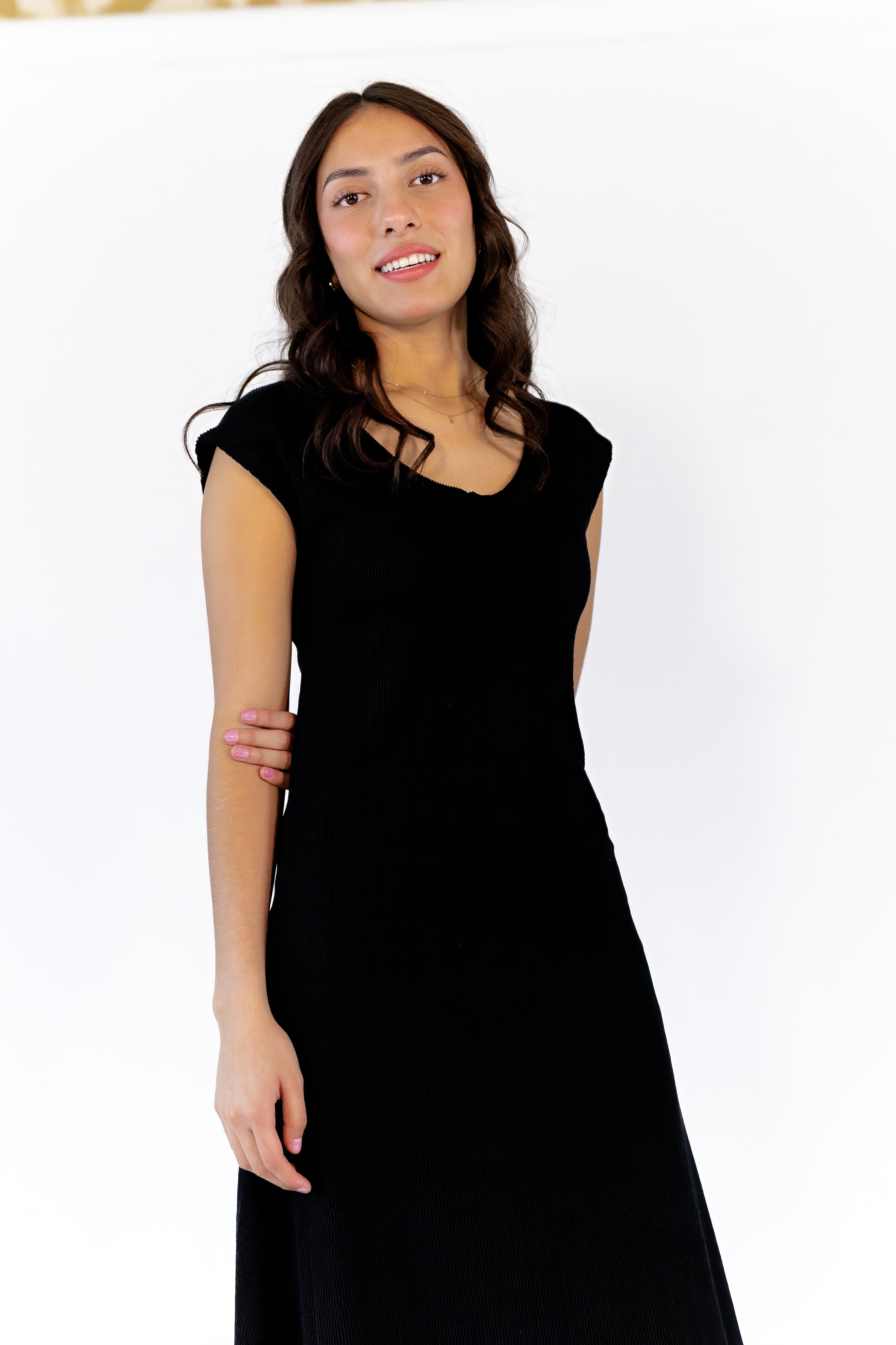 Beverly Ribbed Cap Sleeve Dress