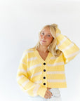 Haby Striped Button Up Cardigan