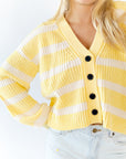 Haby Striped Button Up Cardigan