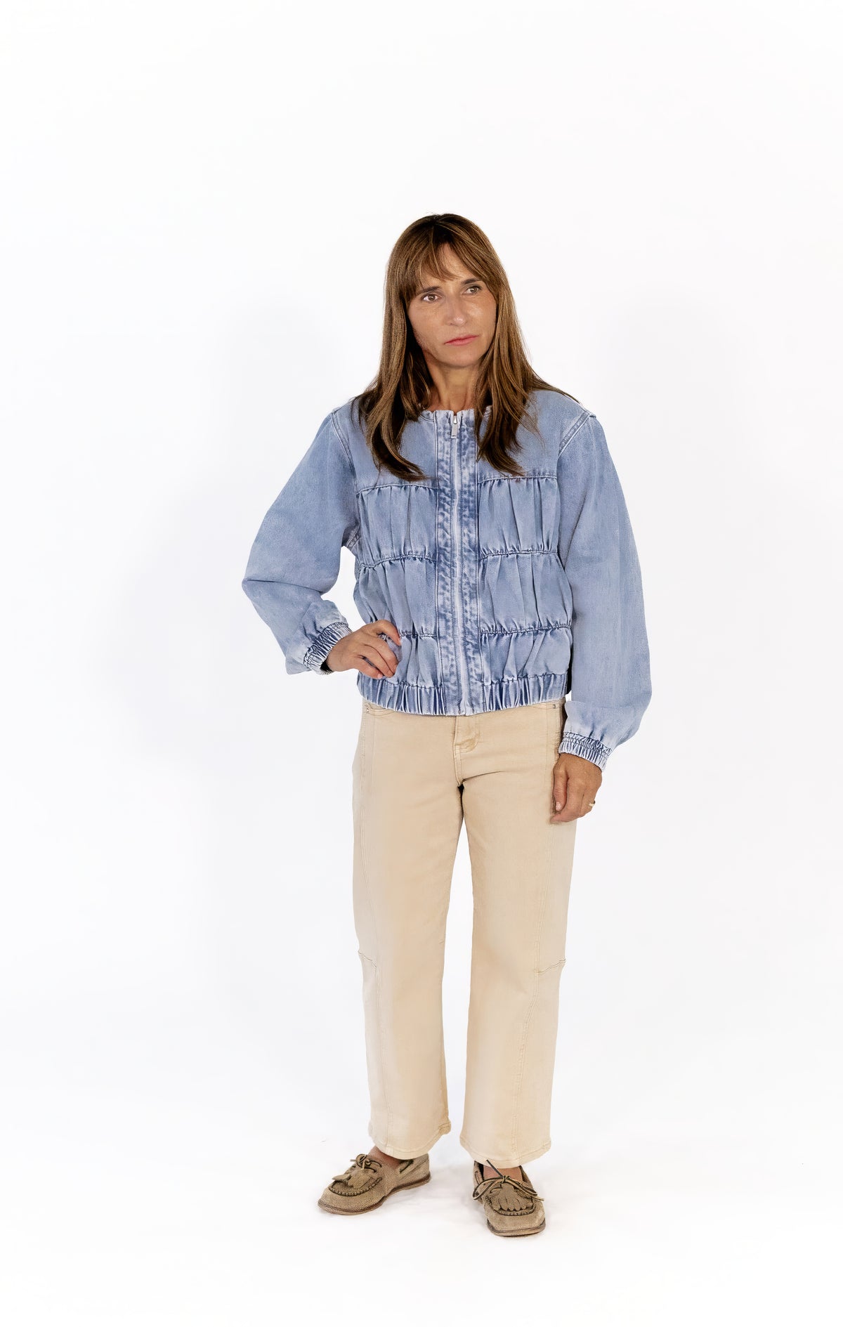 Jojo Ruched Denim Jacket