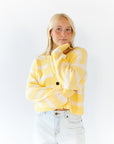 Haby Striped Button Up Cardigan