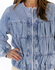 Jojo Ruched Denim Jacket
