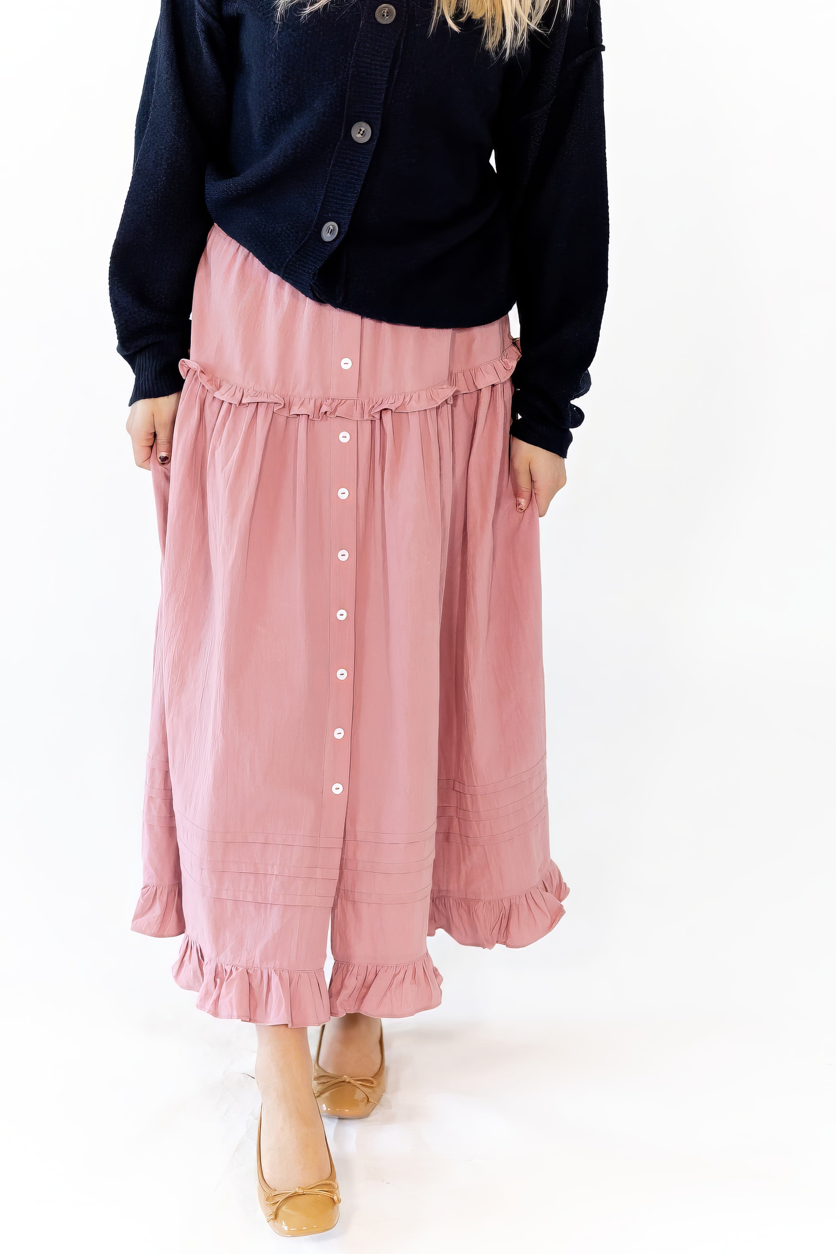 Rumi Button Detail Skirt