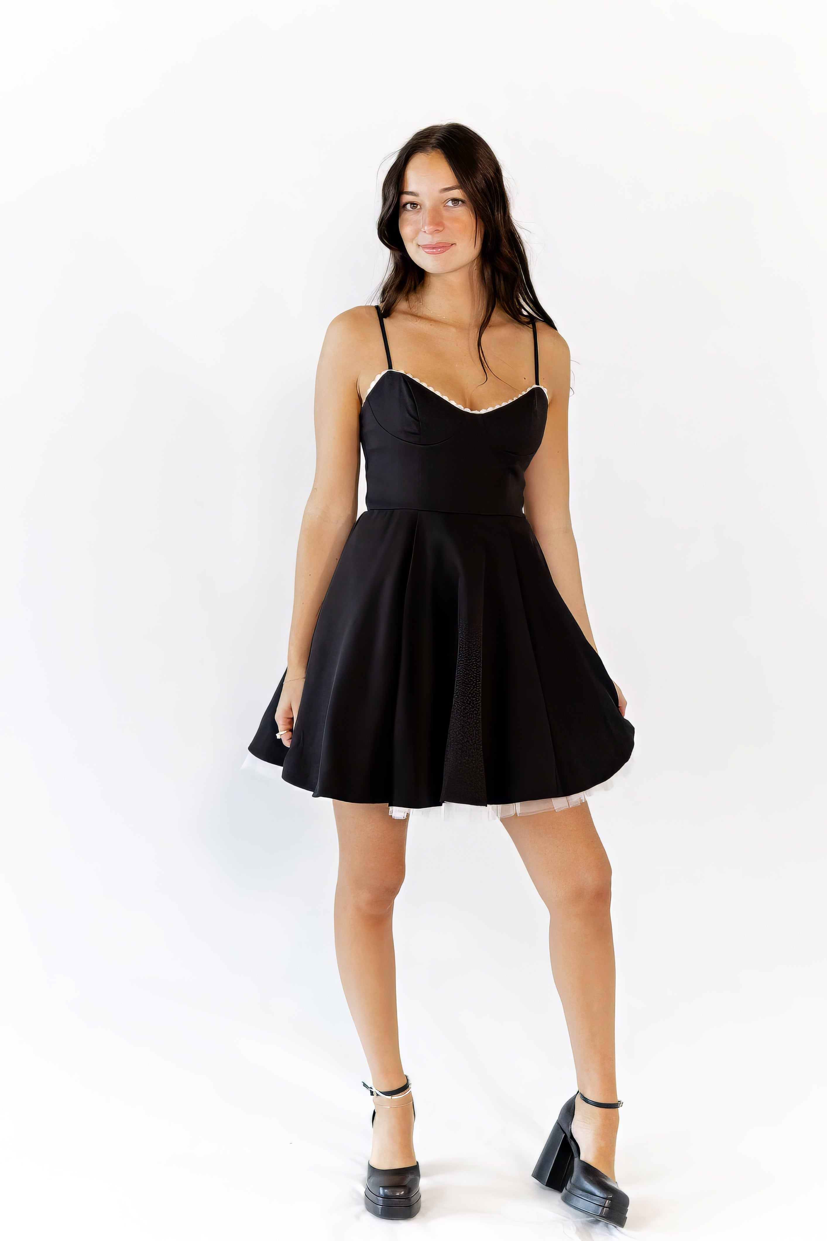 Falke Lace Trim Mini Dress