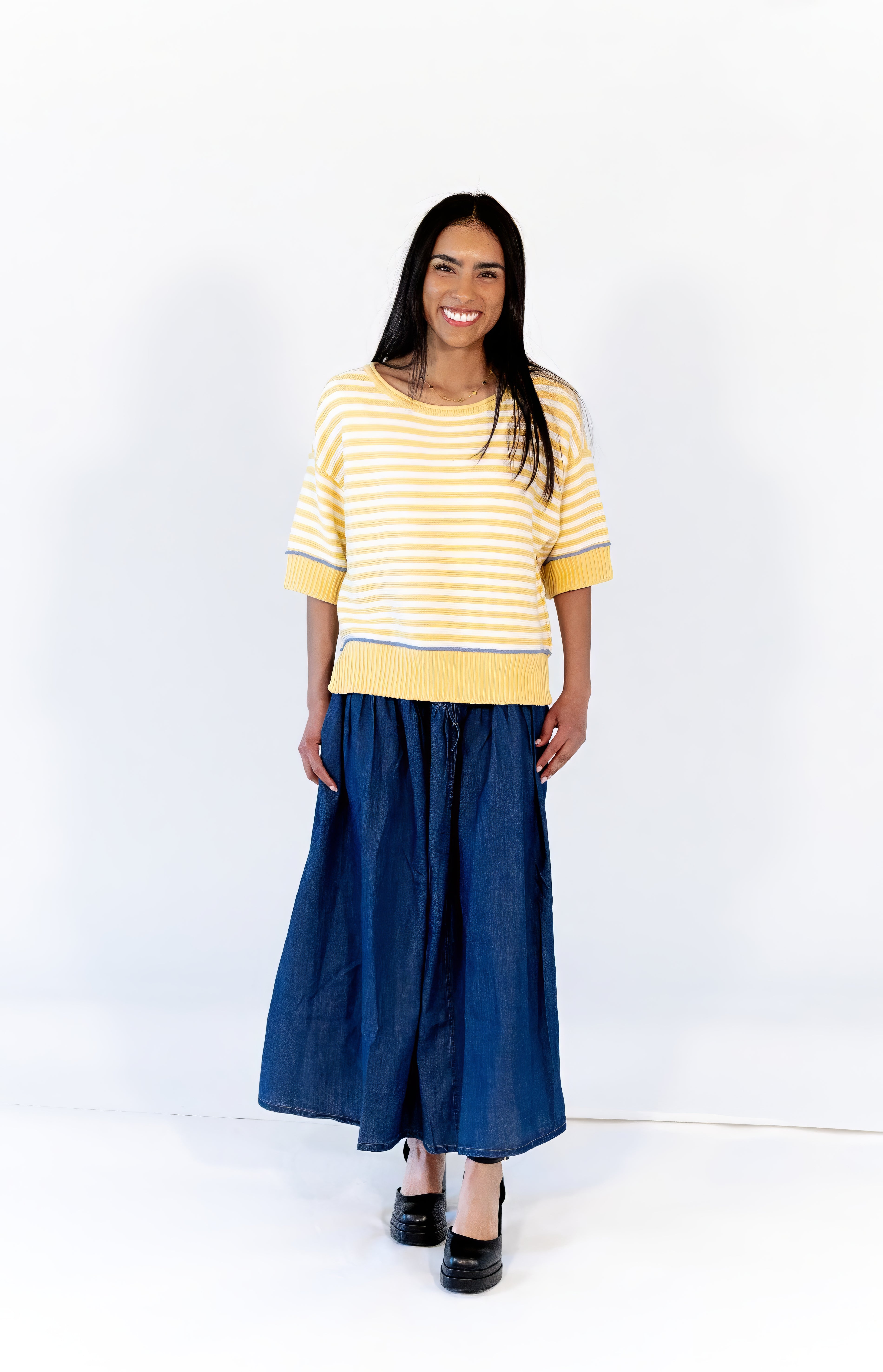 Shoshanna Yoke Detail Skirt