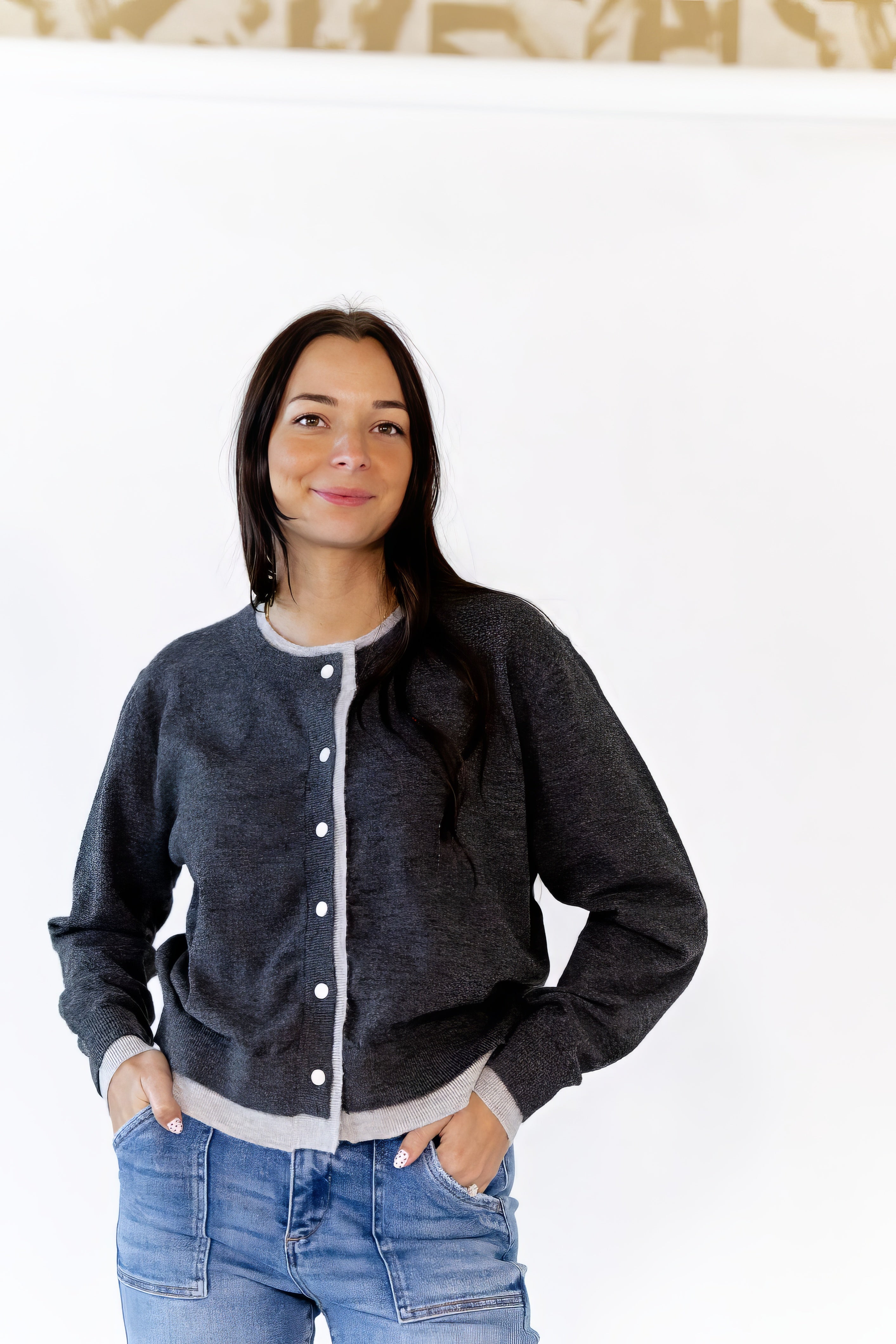 Laney Contrast Seam Cardigan
