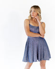 Alyna Glitter Mini Dress · Navy