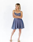 Alyna Glitter Mini Dress · Navy