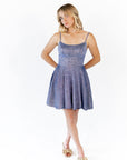 Alyna Glitter Mini Dress · Navy