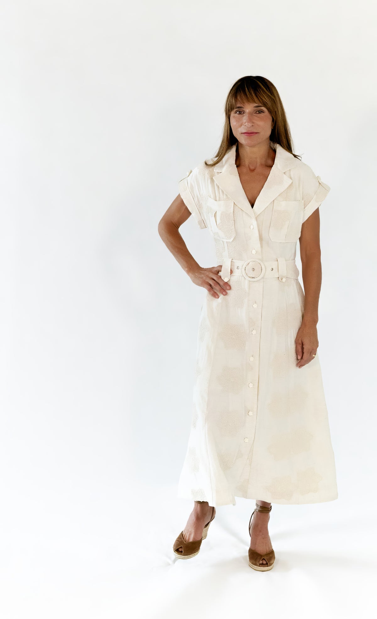 Castile Textured Cream Dress
