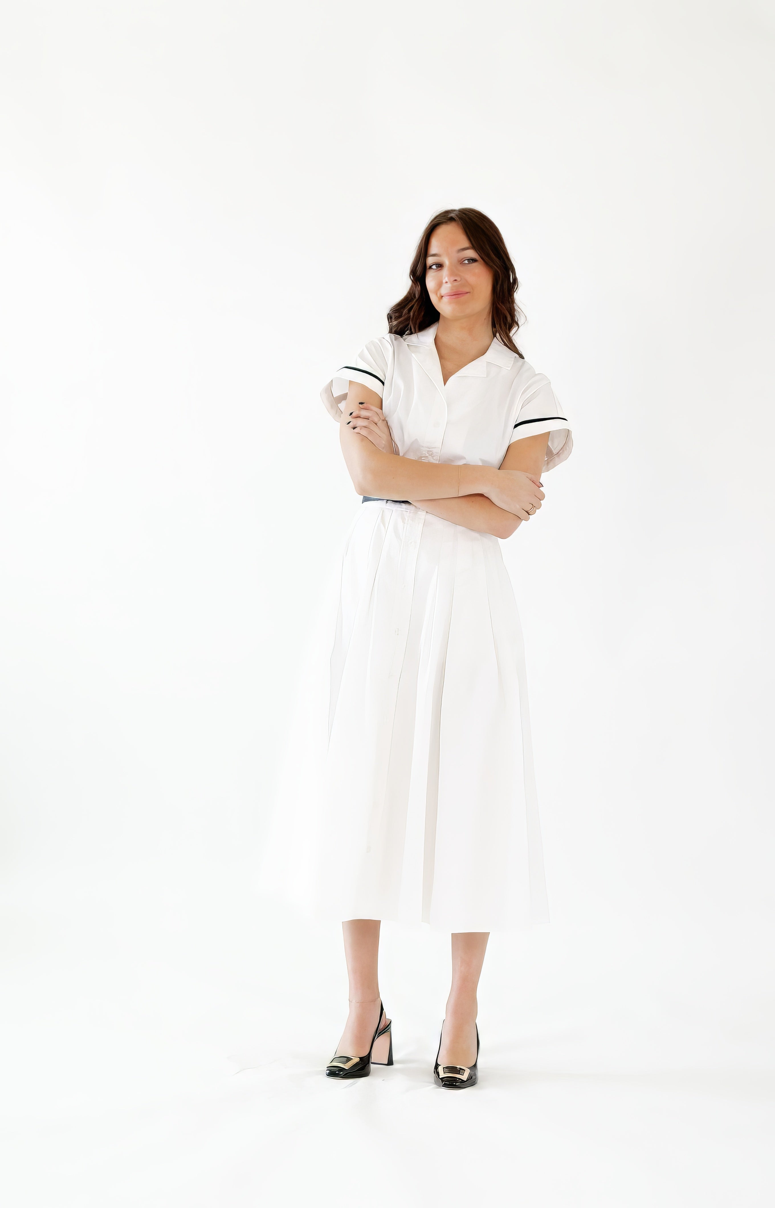 Cressida Piped Belted Midi Dress