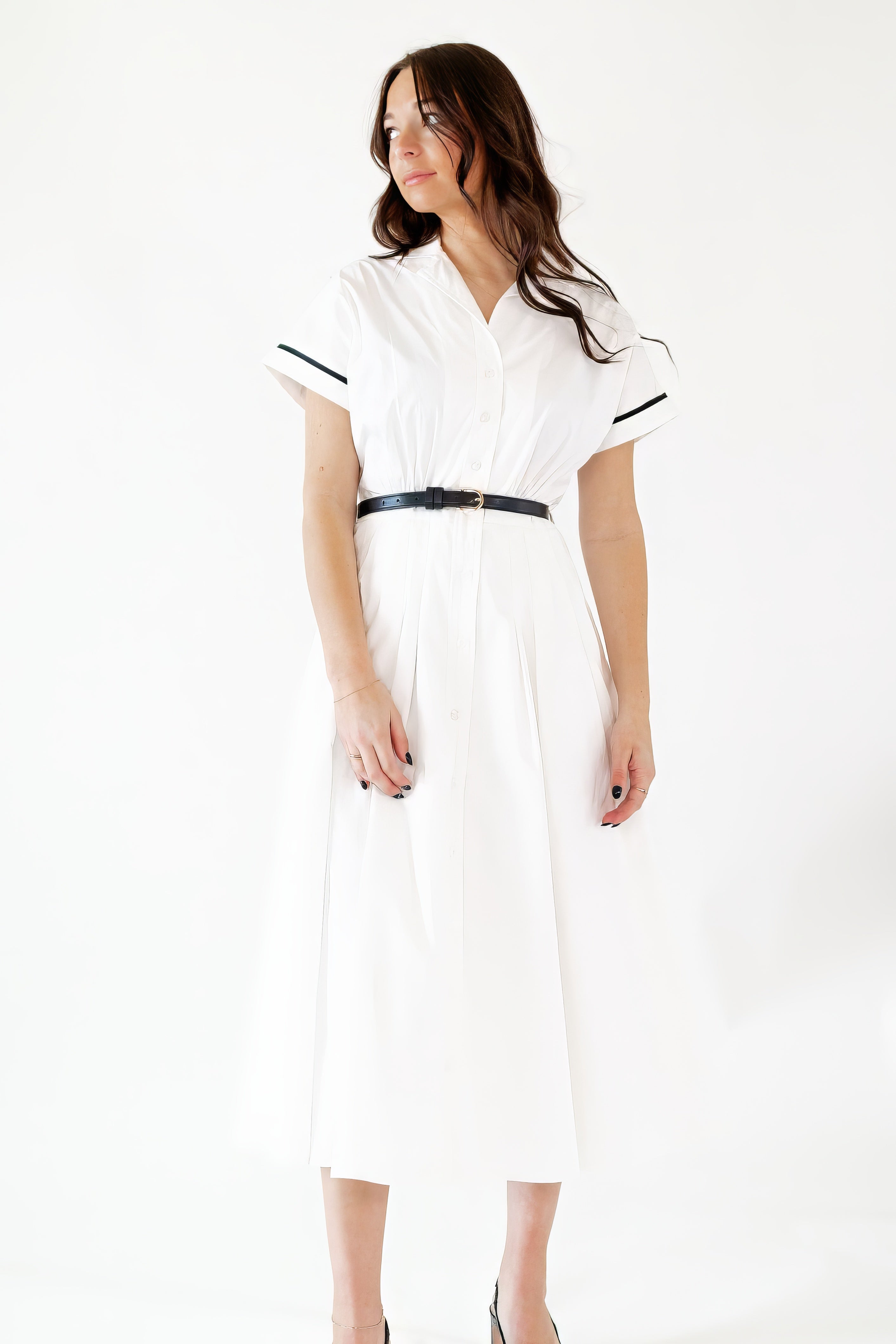 Cressida Piped Belted Midi Dress