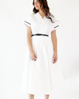 Cressida Piped Belted Midi Dress