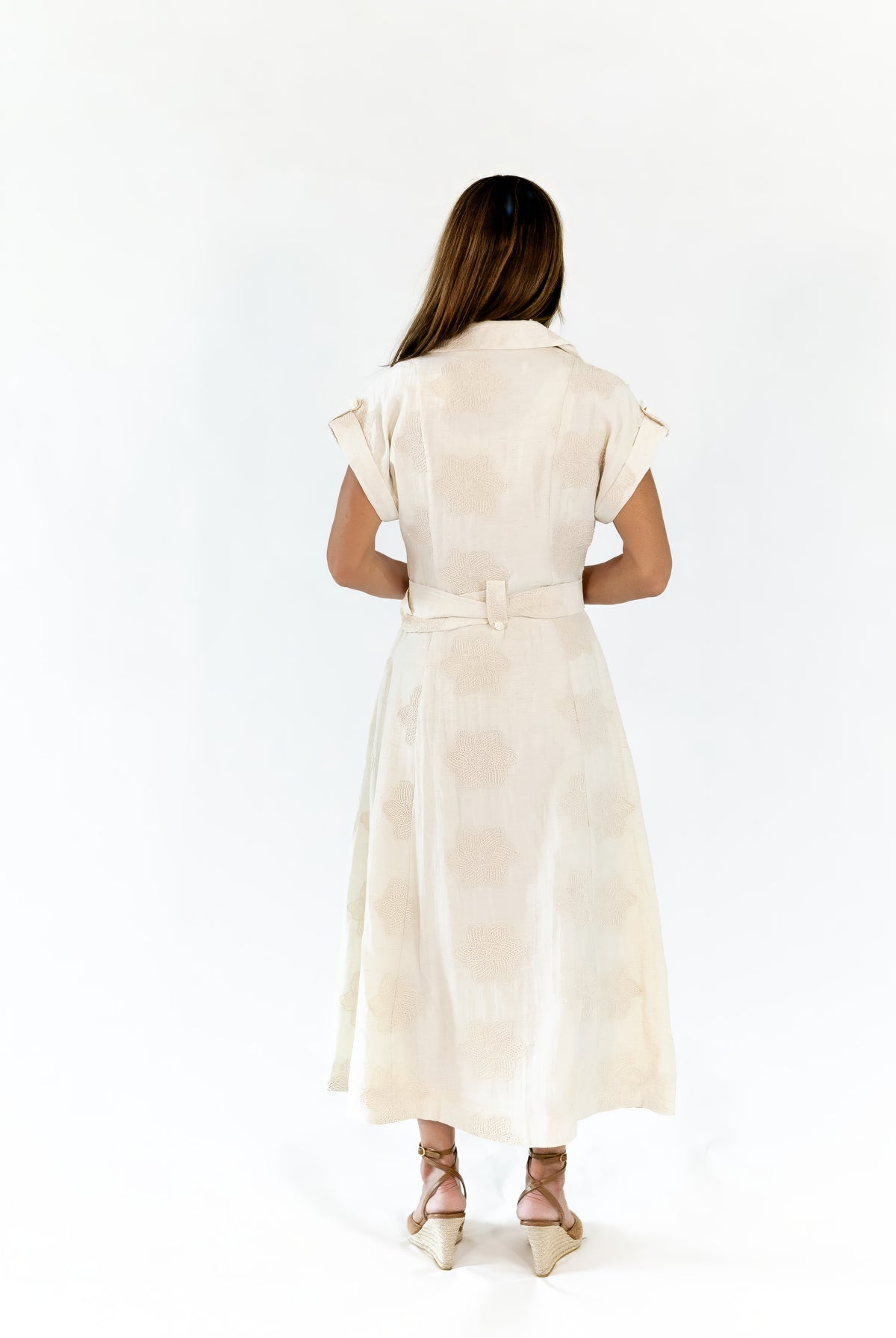 Castile Textured Cream Dress