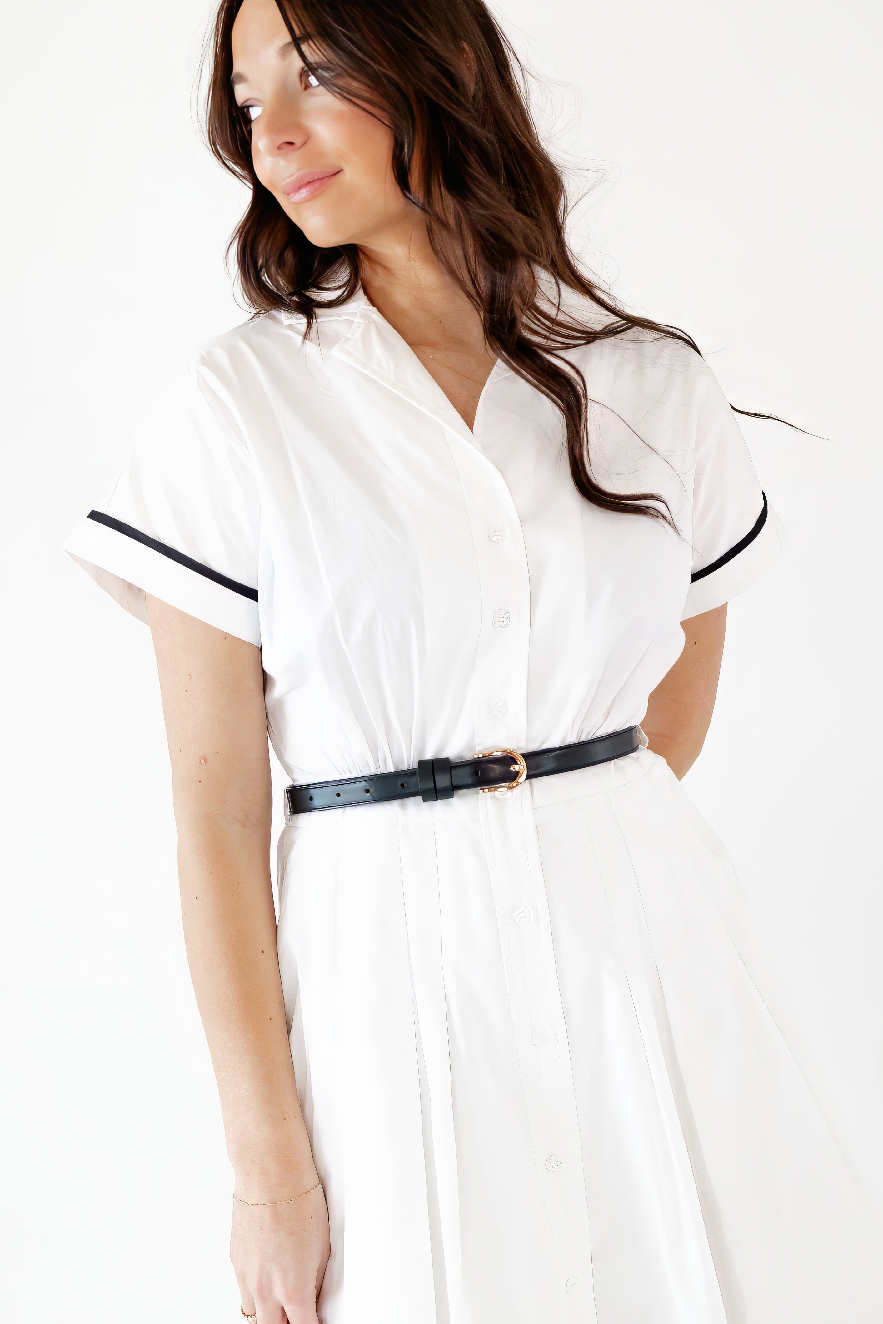 Cressida Piped Belted Midi Dress