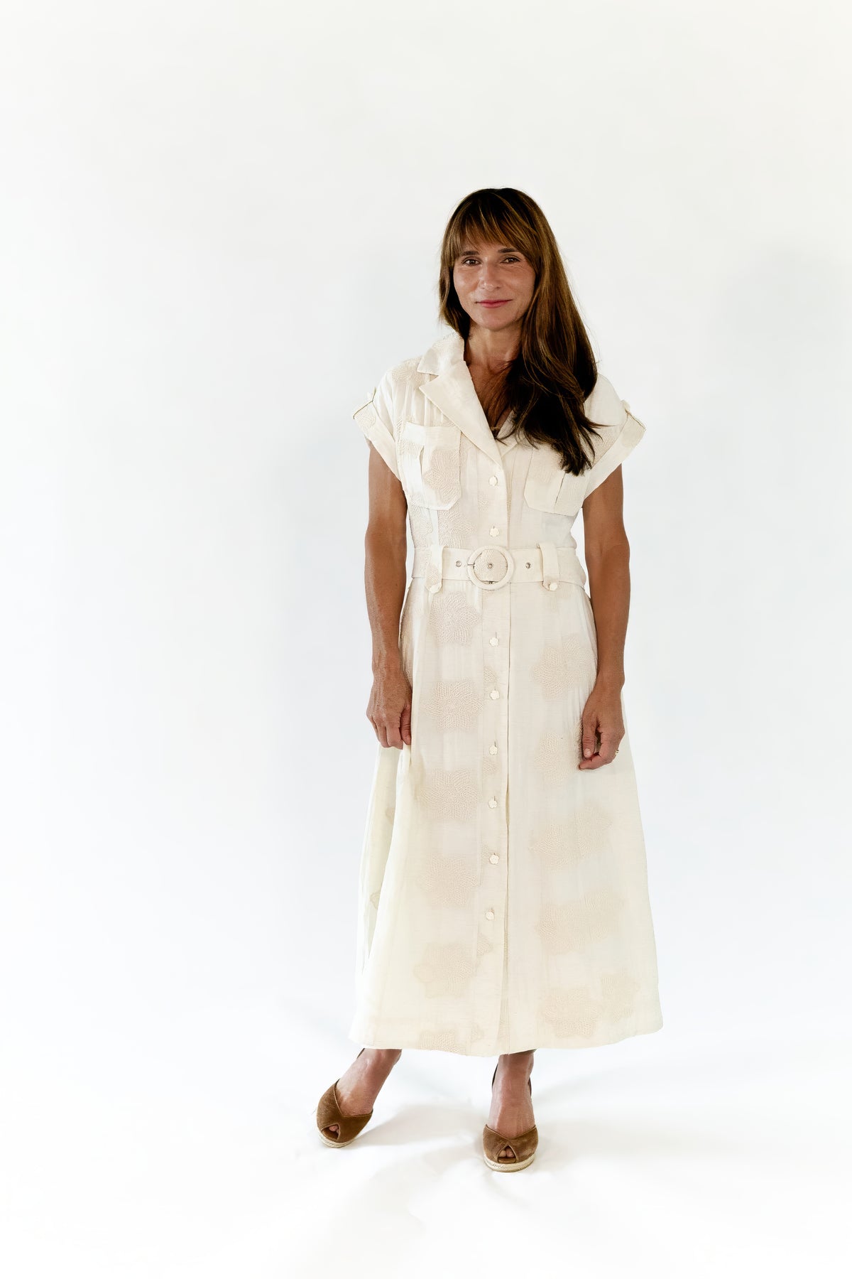 Castile Textured Cream Dress