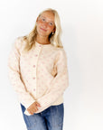 Tabby Heart Button Cardigan