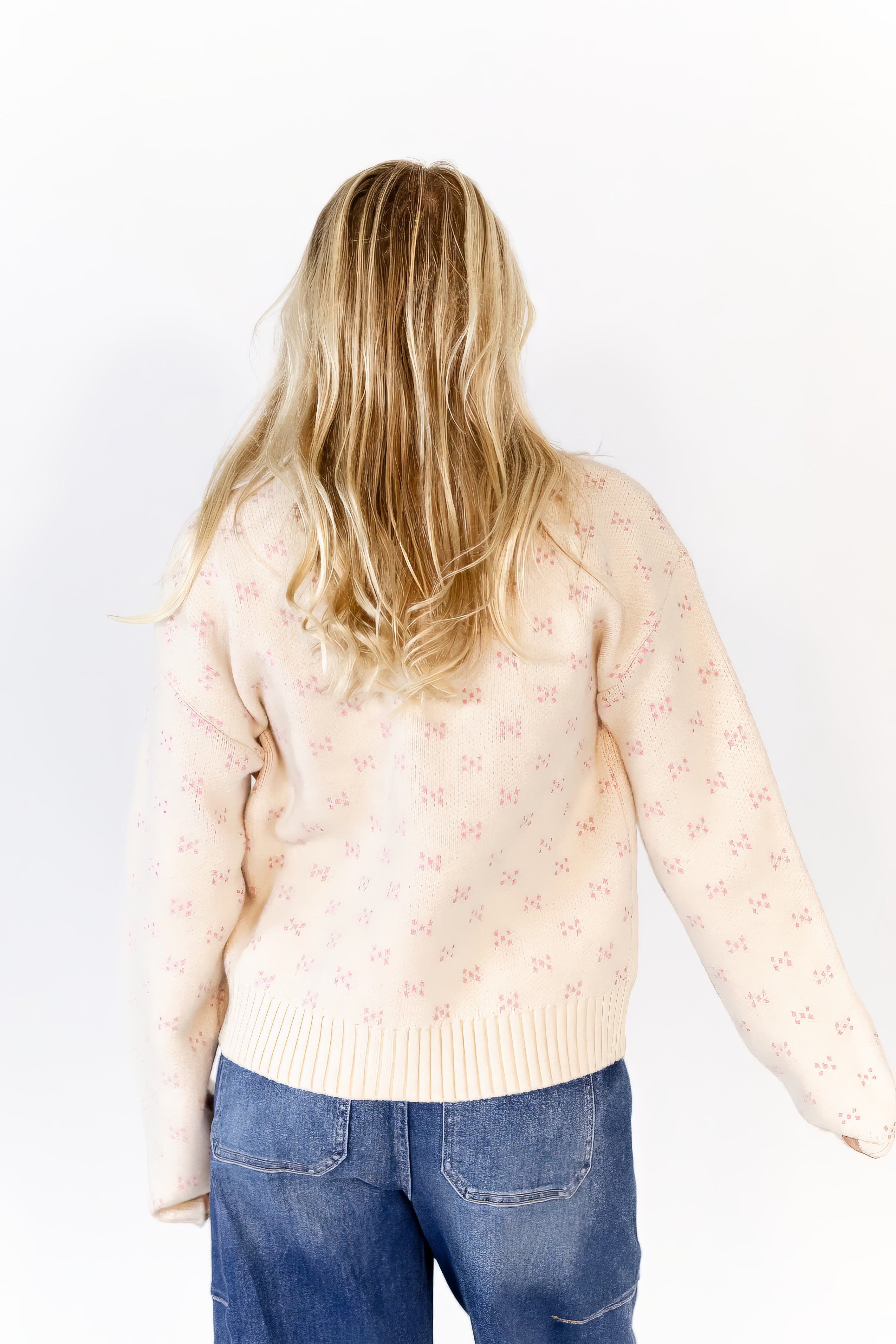 Tabby Heart Button Cardigan