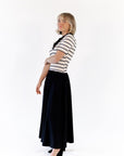 Vail Striped Midi Dress · Black