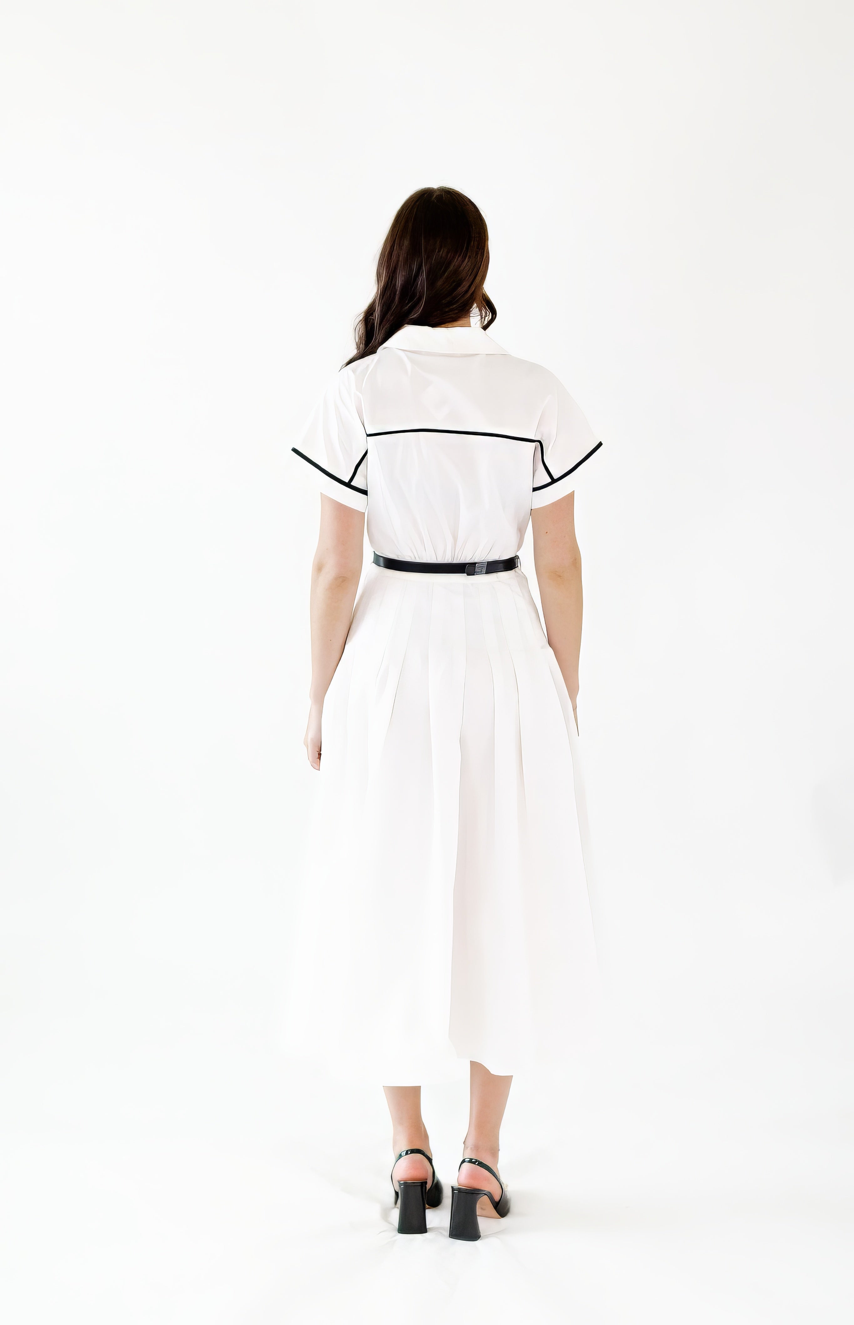 Cressida Piped Belted Midi Dress