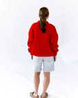 Flag Embroidered Plush Sweatshirt