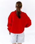 Flag Embroidered Plush Sweatshirt