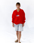 Flag Embroidered Plush Sweatshirt