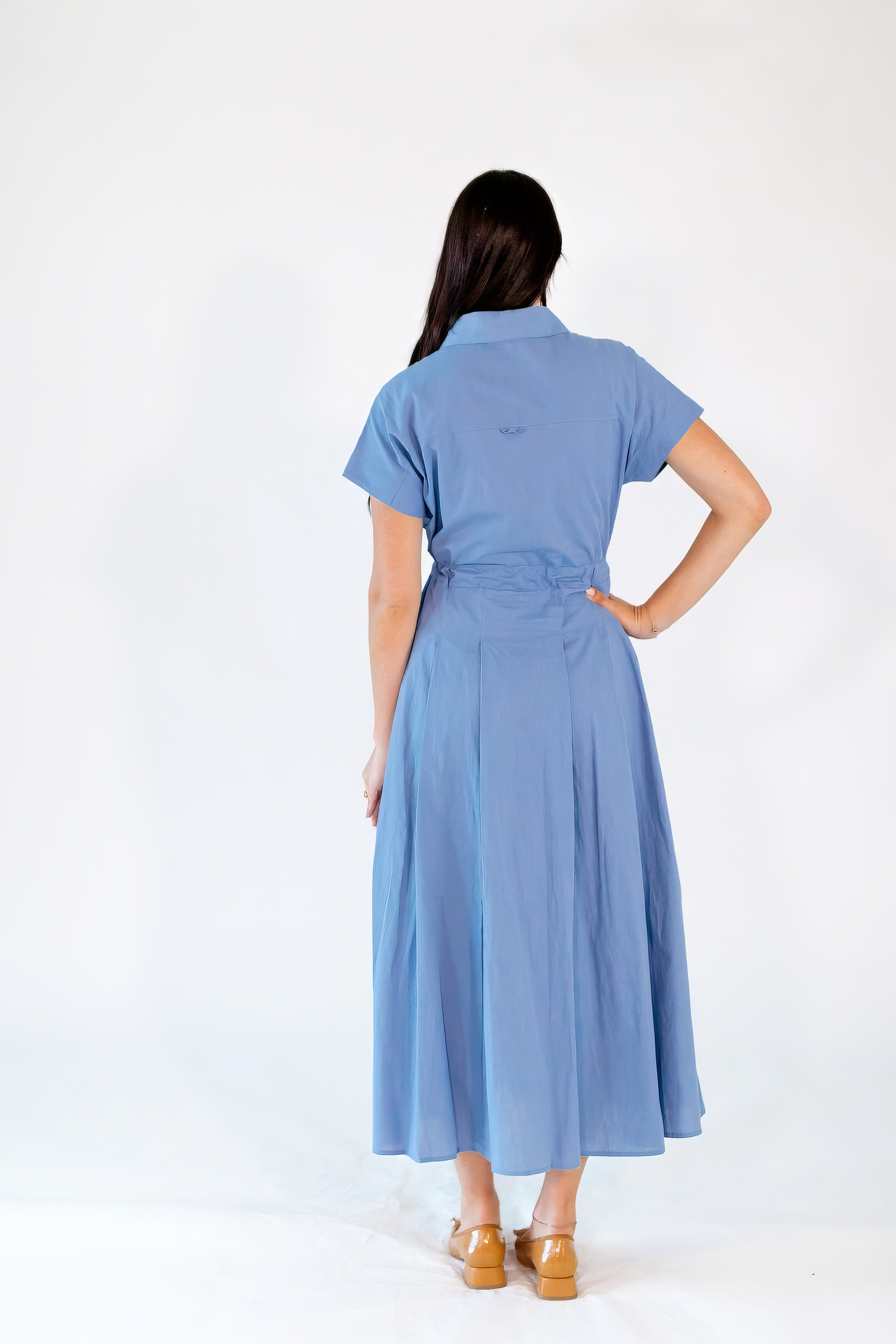 Cornflower Button Up Shirt Dress