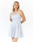 Alyna Glitter Mini Dress · Sky