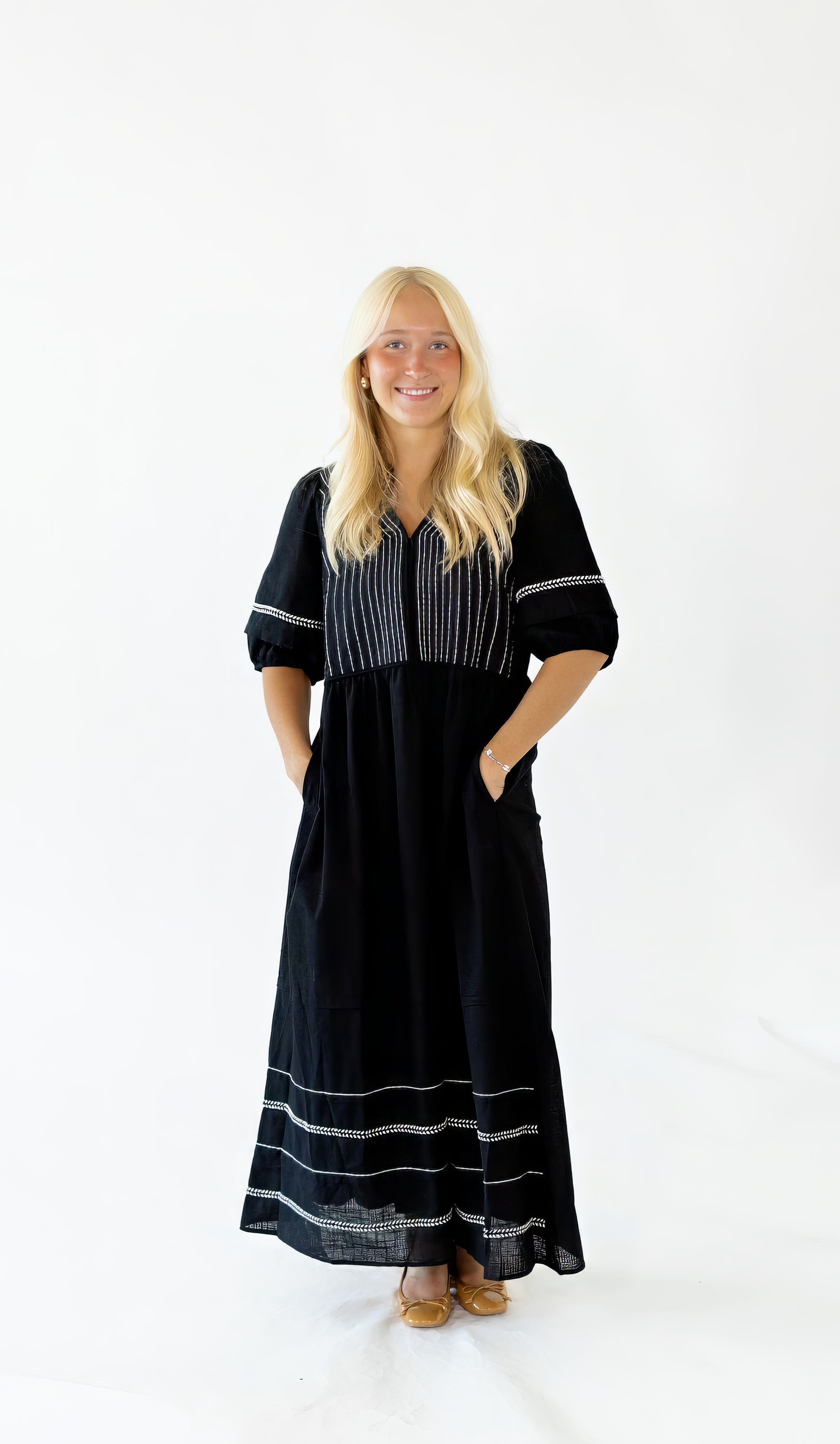 Nori Embroidered Cotton Dress