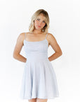 Alyna Glitter Mini Dress · Sky