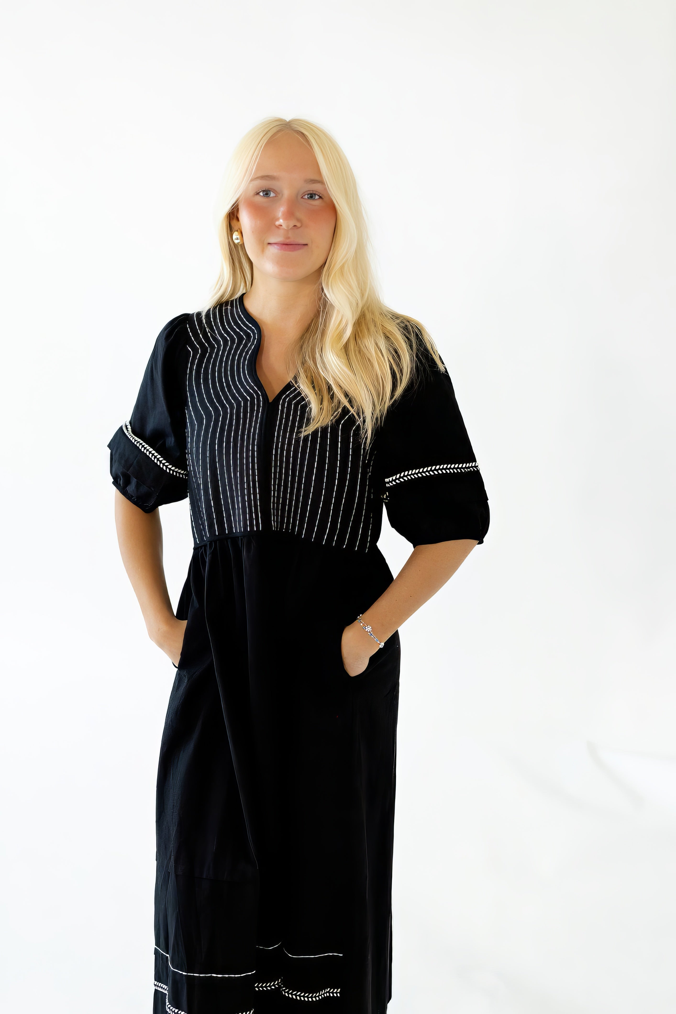 Nori Embroidered Cotton Dress