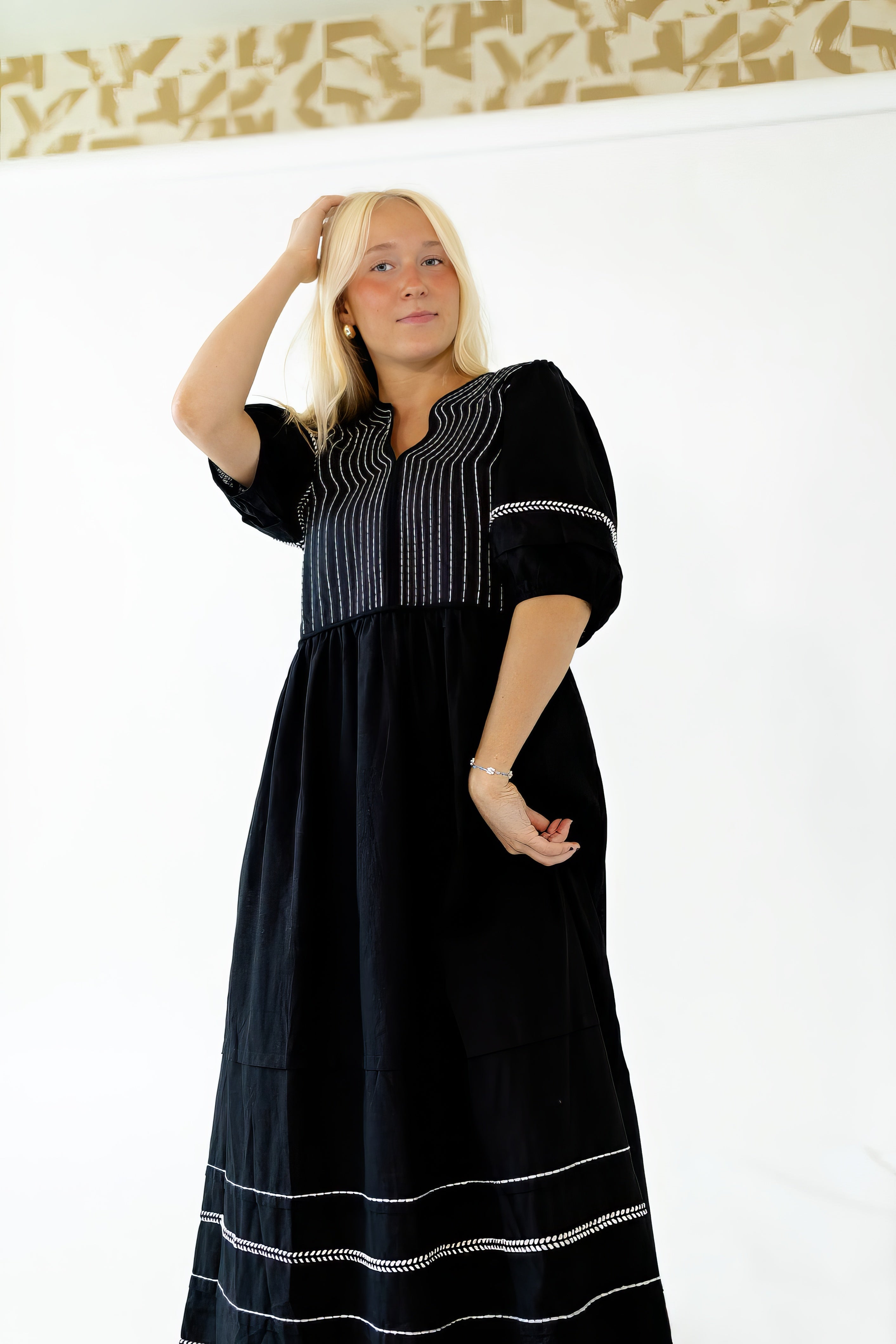 Nori Embroidered Cotton Dress