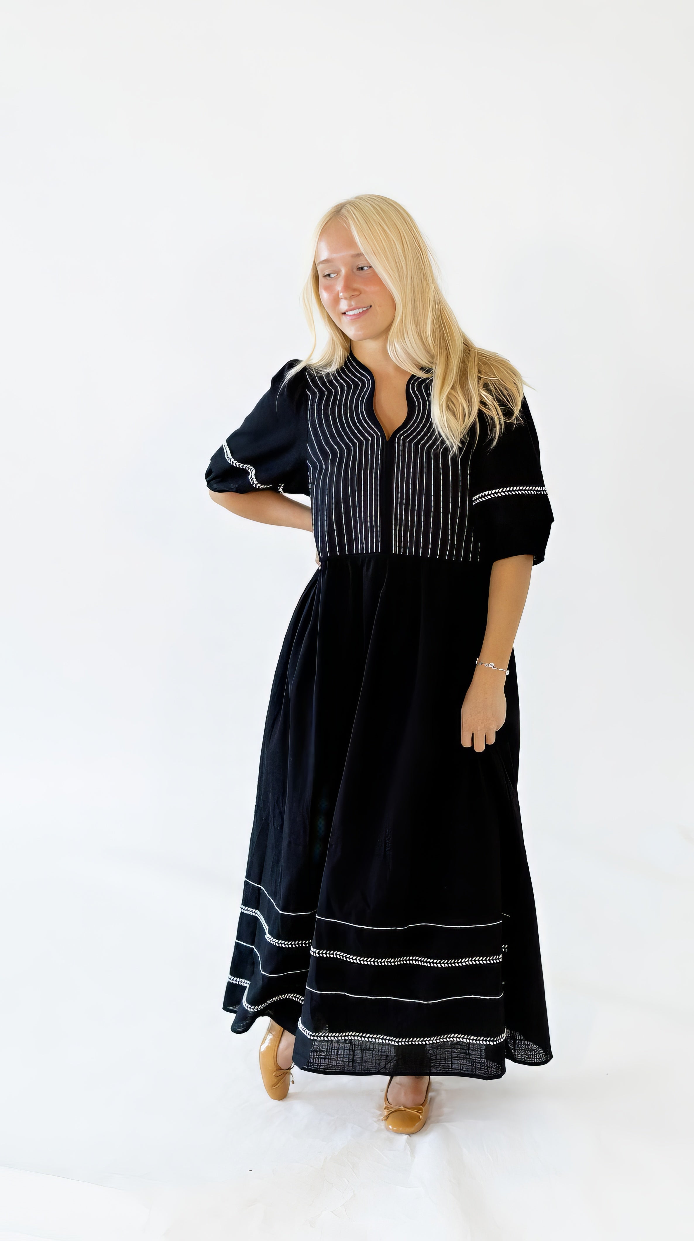 Nori Embroidered Cotton Dress